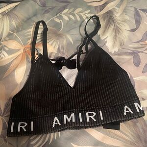 AMIRI Black and White Striped Bralette